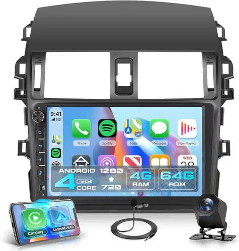Miniatura 10 de Radio de coche 2G+64G para Toyota Corolla 2009-2013, estéreo de coche Android inalámbrico Carplay, Rimoody pantalla táctil de 9 pulgadas