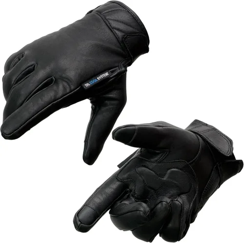 Milwaukee Leather MG7502 - Guantes de mano para motocicleta de gel compatible con pantalla táctil para hombre, color negro