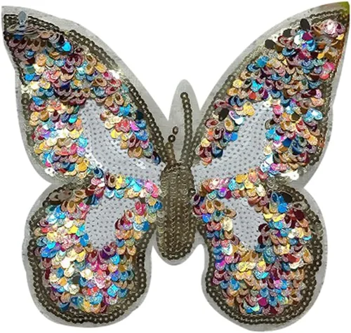 Parche de mariposa de lentejuelas para coser, parches de lentejuelas bordados, parches de lentejuelas para ropa, camisetas, jeans, chaqueta, bolso,