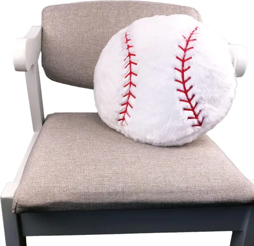 Miniatura 5 de Almohada de felpa de béisbol, juguete suave y esponjoso, regalo deportivo redondo duradero para decoración de habitación de niños