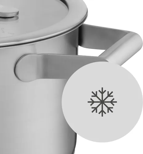 Miniatura 4 de WMF Comfort Line Advantage - Juego de cacerolas de inducción de 5 piezas con tapa de vidrio, acero inoxidable mate Cromargan, escala, apilable, sin