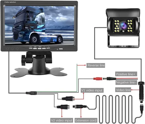 Miniatura 5 de Cámara de respaldo inalámbrica solar magnética WiFi para camiones/RV/remolque, cámara de visión trasera recargable 1080P Hikity, cámara inversa