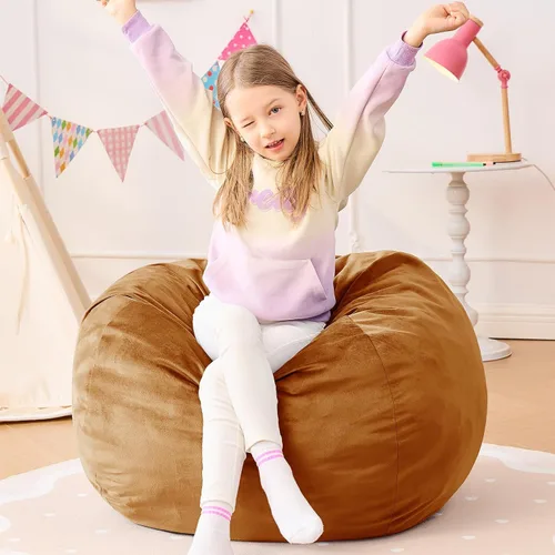 Miniatura 26 de Sillón tipo puf ILPEOD para adultos - Silla tipo puf de espuma viscoelástica - Sofá para niños/adolescentes con funda de microfibra suave - Sofá