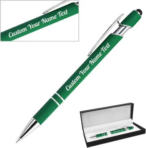 Miniatura 115 de Bolígrafo personalizado, 1 unidad, bolígrafo personalizado con logotipo de mensaje de nombre comercial grabado, lápiz digital de tinta negra suave