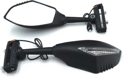 Para CBR600 CBR900/929/954 Suzuki GSXR 600/750 BANDIT SV1000S Katana 600 motocicleta lente transparente mate LED señal de giro espejo integrado