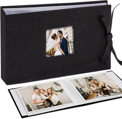 Miniatura 14 de Vienrose Álbum de fotos pequeño de 4 x 6 pulgadas, mini libro de fotos con bolsillos, páginas transparentes con capacidad para 52 fotos, cubierta