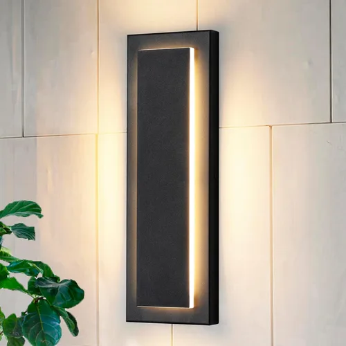 Miniatura 15 de Lámparas de porche delantero de 2 niveles, moderno aplique de pared negro para exteriores, luces exteriores LED impermeables de 15.7 pulgadas, luces