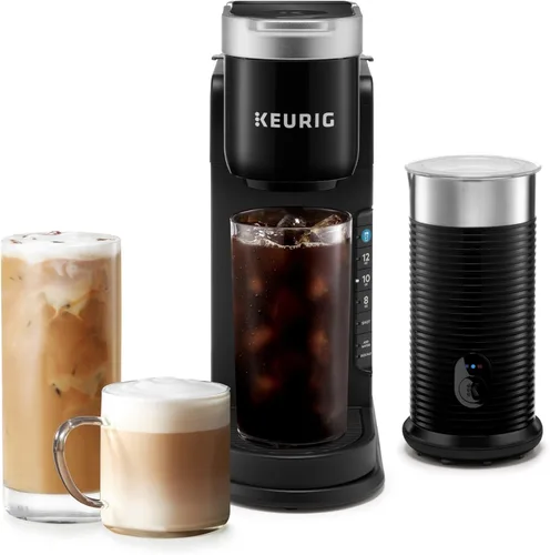 Keurig K-Café Barista Bar Cafetera y espumador de una sola porción, con 3 tamaños de preparación, capacidad de café caliente y frío, botón de
