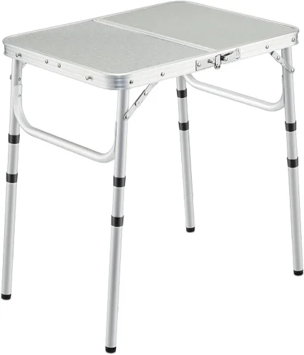 Miniatura 8 de REDCAMP Mesa plegable cuadrada pequeña de 2 pies, mesa de campamento portátil de aluminio de altura ajustable ligera para picnic, playa, al aire