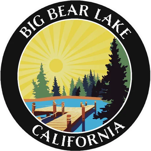 Lake Dock – Big Bear Lake – California 3.5 pulgadas ventana coche camión calcomanía vacaciones aventura tema novedad apliques Negro