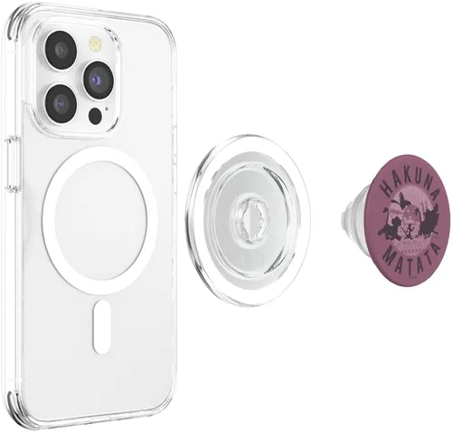 Miniatura 4 de Disney PopSockets MagSafe PopGrip de The Lion King Simba Timon Pumbaa Hakuna Matata Purple para iPhone