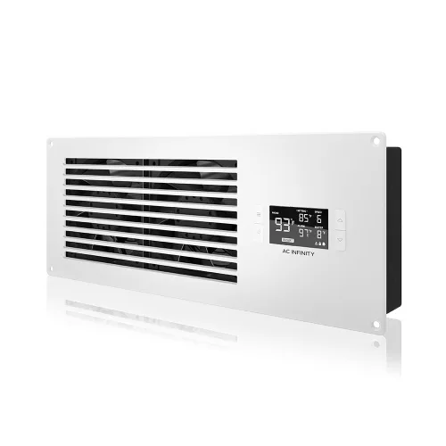 Miniatura 10 de AC Infinity AIRFRAME T7 Blanco, Sistema de ventilación de alto flujo de aire 17", flujo de aire de escape, para salas de equipos AV, armarios