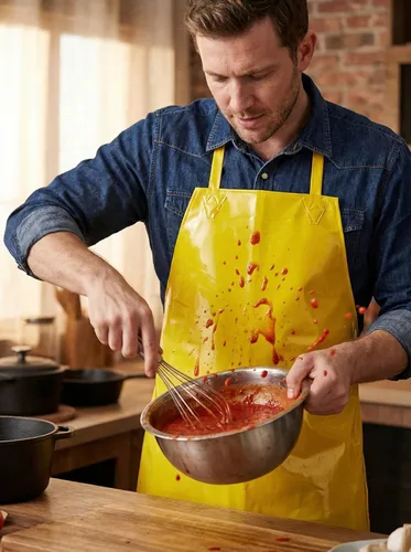 Miniatura 2 de Molaxhome Delantal de vinilo impermeable Delantal de chef para hombres para cocina, cocina, lavado de platos, limpieza, carnicero, jardinería