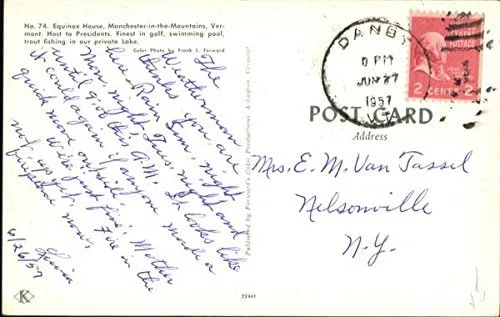 Miniatura 2 de Equinox House Manchester, Vermont VT Original Vintage Postcard 1957