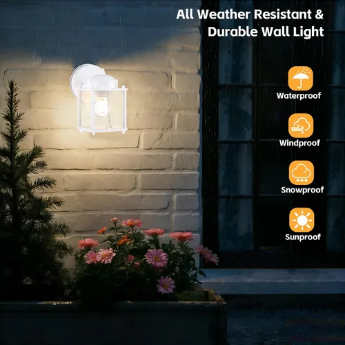 Miniatura 2 de LIT-PaTH Farol de pared para exteriores, lámpara de pared impermeable para exteriores, accesorio de iluminación con enchufe E26, luces exteriores