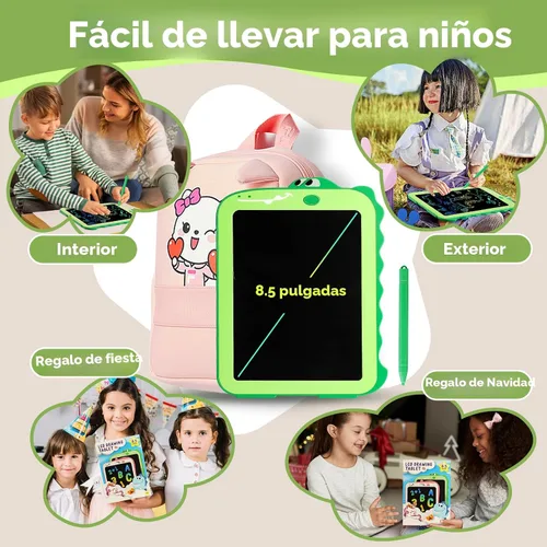 Miniatura 6 de Teriph Tableta de escritura LCD para niños, juguetes coloridos para niños pequeños, juguetes educativos para niños, juguete de dinosaurio para niños