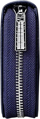 Miniatura 4 de Cynure Cartera grande de cuero con cierre RFID para mujer, 36 ranuras