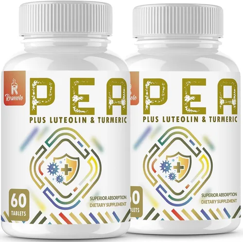 Miniatura 7 de Palmitoiletanolamida de 1500 mg con luteolina 98% y cúrcuma, alta absorción, suplemento de guisantes micronizados para el manejo de molestias