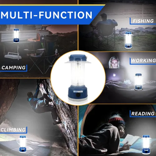 Miniatura 6 de Durapower Linterna LED de camping recargable, 2000 lúmenes de brillo, 5 modos, banco de energía de 4000 mAh, linterna impermeable IP44