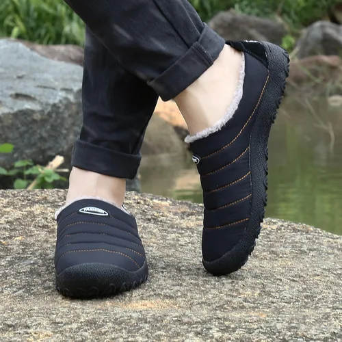 Miniatura 8 de UBFEN - Pantuflas cálidas de invierno para hombre y mujer con forro de felpa mullida, zapatos de casa con suela de caucho antideslizante