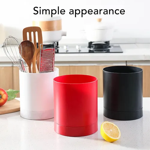 Miniatura 8 de Soporte para utensilios de cocina para encimera, giratorio de 360°, organizador de almacenamiento de utensilios de cocina, contenedor de plástico