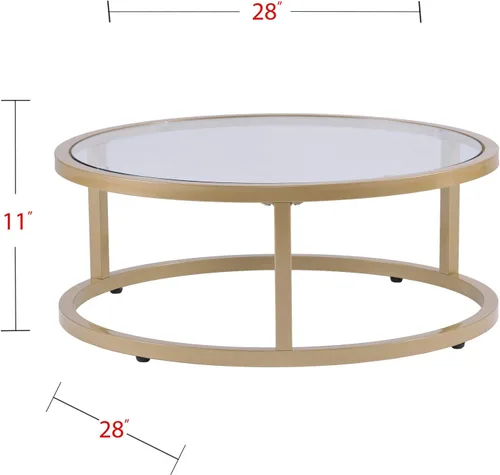 Miniatura 15 de SEI Furniture Evelyn Glam - Mesa auxiliar anidable (2 unidades), color dorado