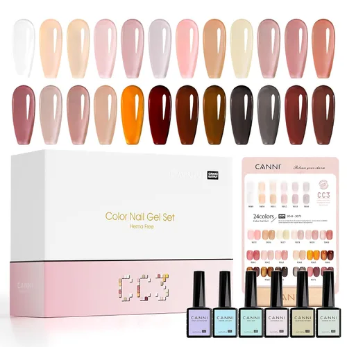 Miniatura 9 de CANNI CC1 - Juego de esmalte de uñas de gel, 30 piezas de 9 ml, colores negro, rosa intenso, verde, amarillo, morado, azul, kit de uñas con secado