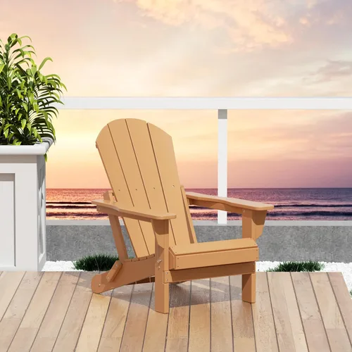 Miniatura 2 de HDPE Laguna Silla plegable de polietileno Adirondack para exteriores, teca