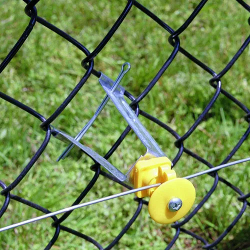 Miniatura 3 de Zareba Aislador de cadena para cercas eléctricas, 10 aisladores incluidos, resistente, duradero, para valla de eslabones de cadena, amarillo
