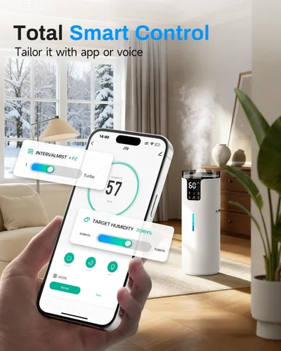 Miniatura 4 de Lacidoll Humidificador inteligente de 16 litros para habitación grande, humidificador para toda la casa para el hogar, 1500 pies cuadrados