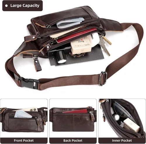 Miniatura 4 de HUMERPAUL Bolso bandolera para hombre y mujer, Café, Moderno
