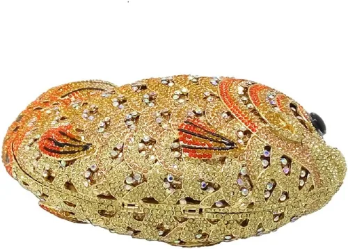 Miniatura 9 de Boutique De FGG Bolsos de mano con diamantes de imitación de pescado para mujer, bolsos formales de noche, bolso de graduación, boda, fiesta, bolsa