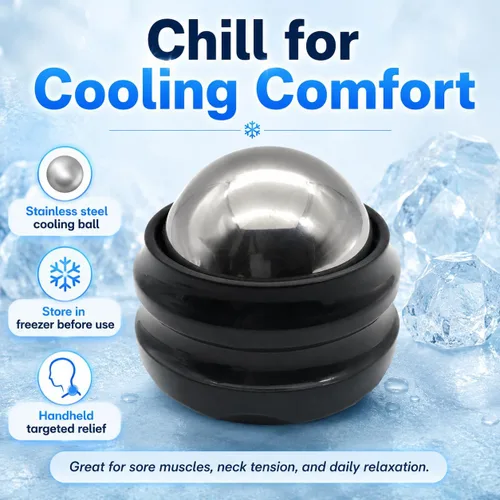 Miniatura 3 de Flyfan Bola Giratoria para Masaje en Frío - Regalos para Relleno de Calcetas para Hombres, Mujeres, Adolescentes, Niños, Se Mantiene Fría durante 6