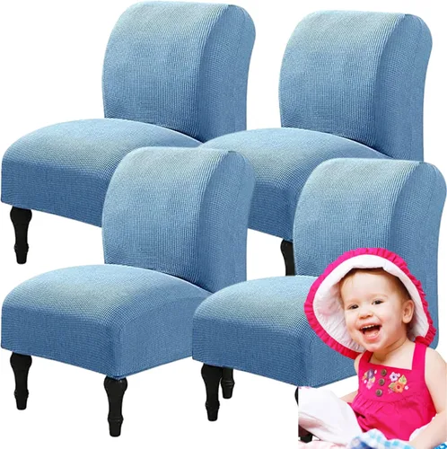 Miniatura 81 de Fundas elásticas para silla sin brazos, extraíbles y lavables, de elastano jacquard sin reposabrazos, protector de muebles para sala de estar, Verde