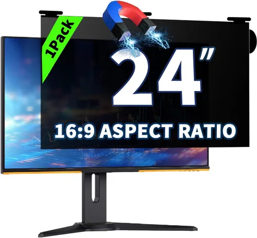 Miniatura 26 de Paquete de 2 pantallas magnéticas colgantes de privacidad para computadora de 27 pulgadas para monitor de pantalla ancha de 16:9, pantalla