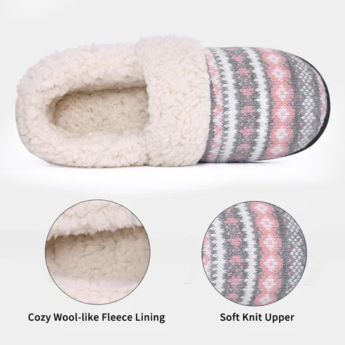 Miniatura 3 de Evshine Pantuflas mullidas de espuma viscoelástica con parte trasera cerrada para mujer, con forro polar, para interiores y exteriores