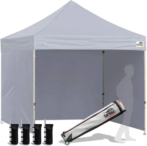 Miniatura 43 de Eurmax Tienda de campaña desplegable de 8 x 8 de Estados Unidos, con bolsa rodante patentada sin puntas, 4 paredes extraíbles con cremallera, toldo