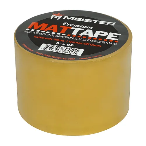 Miniatura 6 de Meister Cinta adhesiva prémium para esterillas de lucha libre, agarre y ejercicio, transparente, 4 pulgadas x 84 pies, 3 rollos