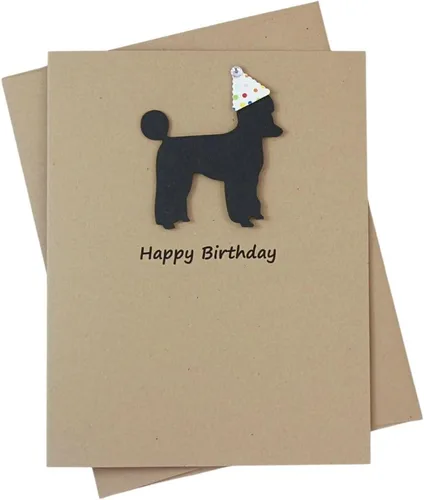 Miniatura 26 de Tarjeta de cumpleaños de pastor australiano negro Tarjeta de felicitación para mascotas con tema de perro australiano negro Sombrero de fiesta