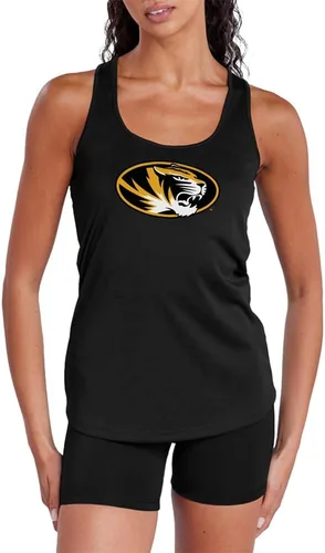 Miniatura 425 de Camiseta deportiva sin mangas oficial de NCAA Collegiate para mujer, con espalda cruzada, colección con logotipo primario