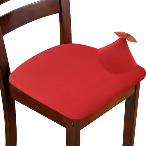 Miniatura 12 de Fundas de asiento para silla, juego de 6, fundas elásticas negras para silla de comedor cuadradas, extraíbles y lavables, protector de asiento