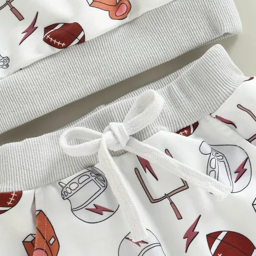 Miniatura 7 de Conjunto de 2 piezas de ropa de otoño e invierno de punto gofre, sudadera de manga larga y pantalones