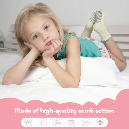 Miniatura 6 de 6/8 Pairs Toddler Baby Grippy Socks, Cute Seamless Non Slip Grip Ankle Socks for Toddler Girls Boys Kids, 1-5 Y