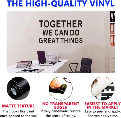 Miniatura 2 de SEATUNE Calcomanías de pared motivacionales, calcomanías de pared de trabajo en equipo, citas inspiradoras para oficina, gimnasio, aula, escuela