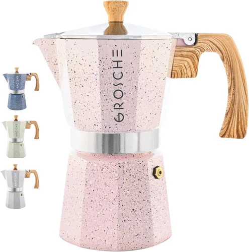 Miniatura 37 de GROSCHE Milano Cafetera Moka para Preparar Espresso en la Estufa, 9 Tazas de Café, 15.2 oz, Negro. Cafetera Cubana para Preparar Café en la Estufa