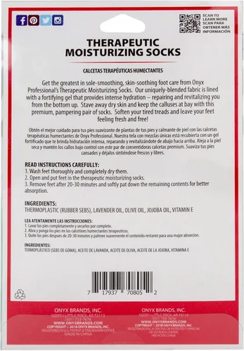 Miniatura 8 de Onyx Professional Calcetines hidratantes de gel, tratamiento de pies secos de talla única para mujeres u hombres, calcetines de spa hidratantes