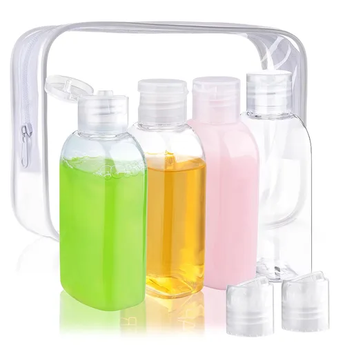 Miniatura 9 de Cosywell Kit de viaje de botellas exprimibles a prueba de fugas – 4 piezas de 3.4 onzas aprobadas por la TSA para champú, acondicionador y artículos