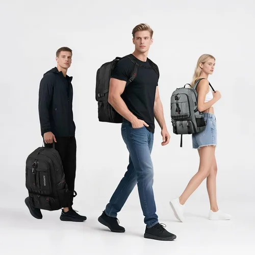 Miniatura 6 de Mochila de viaje de 45 litros aprobada por la TSA con compartimento para zapatos y separación en seco y húmedo, bolsa para laptop de 18.4 pulgadas