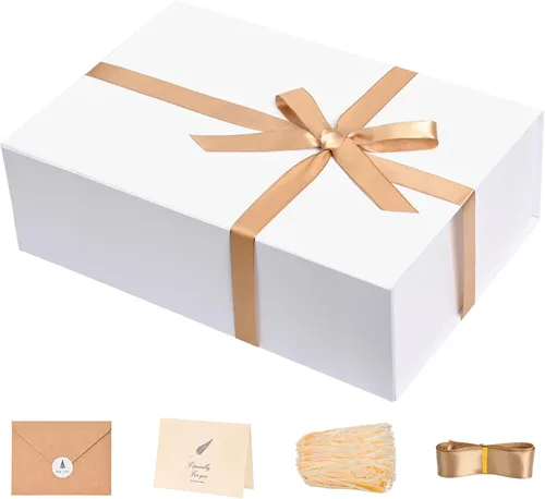 Miniatura 40 de LIFELUM Square Gift Box with Magnetic Lid, Card, Sticker, Ribbon, Shredded Paper Filler for Business, Wedding, Birthdays