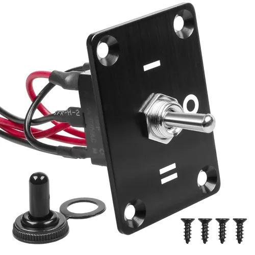 Miniatura 13 de 1 pieza Interruptor basculante negro KCD1 para barco, interruptor de panel SPST de 2 posiciones y 2 pines, 6A 250V CA 10A 125V CA, con 4 piezas